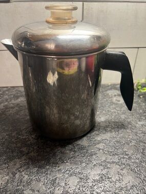 8 Cup Farberware Stovetop Coffee Percolator with Black Handle and Clear Lid